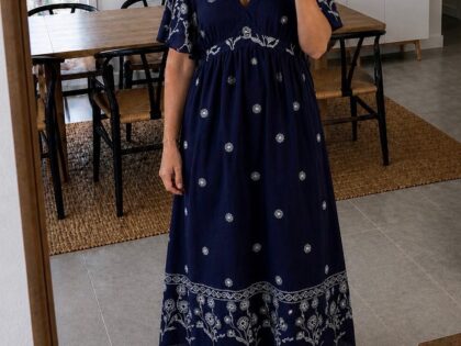 Robe fleurie femme bleu