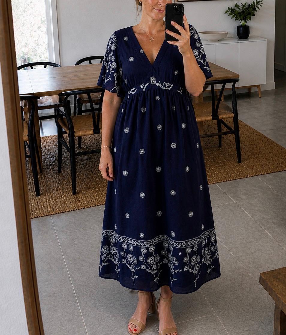 Robe fleurie femme bleu