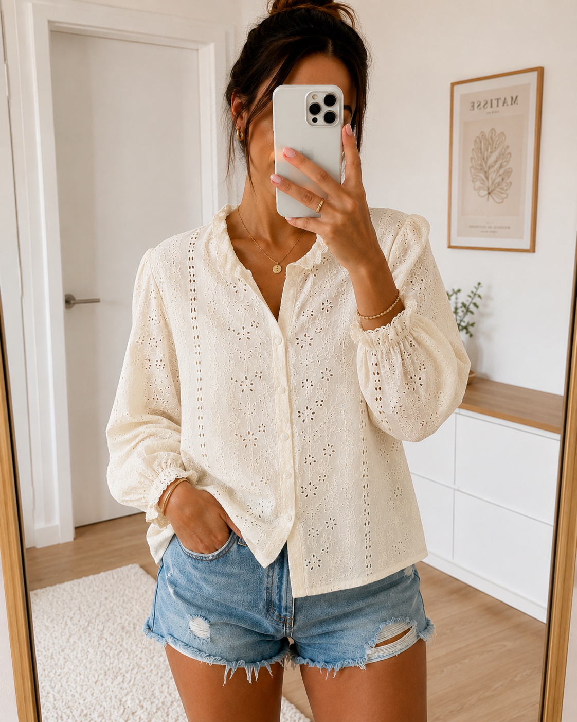 Blouse manche longue brodé – XL au 3XL
