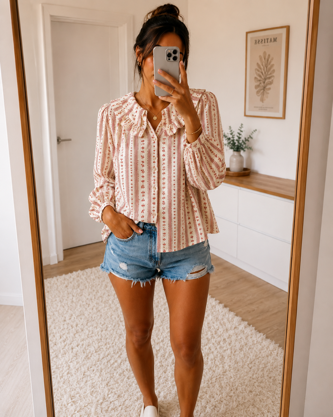 Blouse élégante en coton à manches longues – XL au 3XL