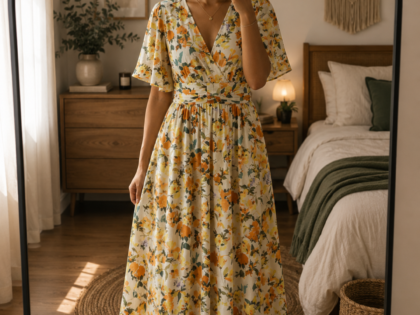 robe fleurie femme jaune
