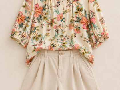 Blouse grande taille manches courtes – Élégante avec détails brodés