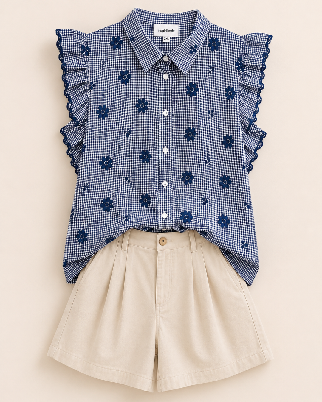 Blouse courte à motif brodé – Grande taille du XL au 3XL – Image 3