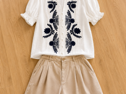 Blouse Élégance Brodée – Coupe Fluide Grande Taille