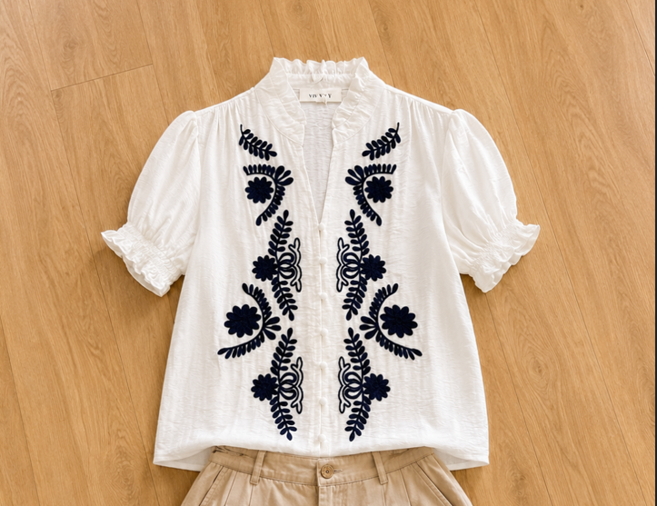 Blouse Élégance Brodée – Coupe Fluide Grande Taille – Image 2